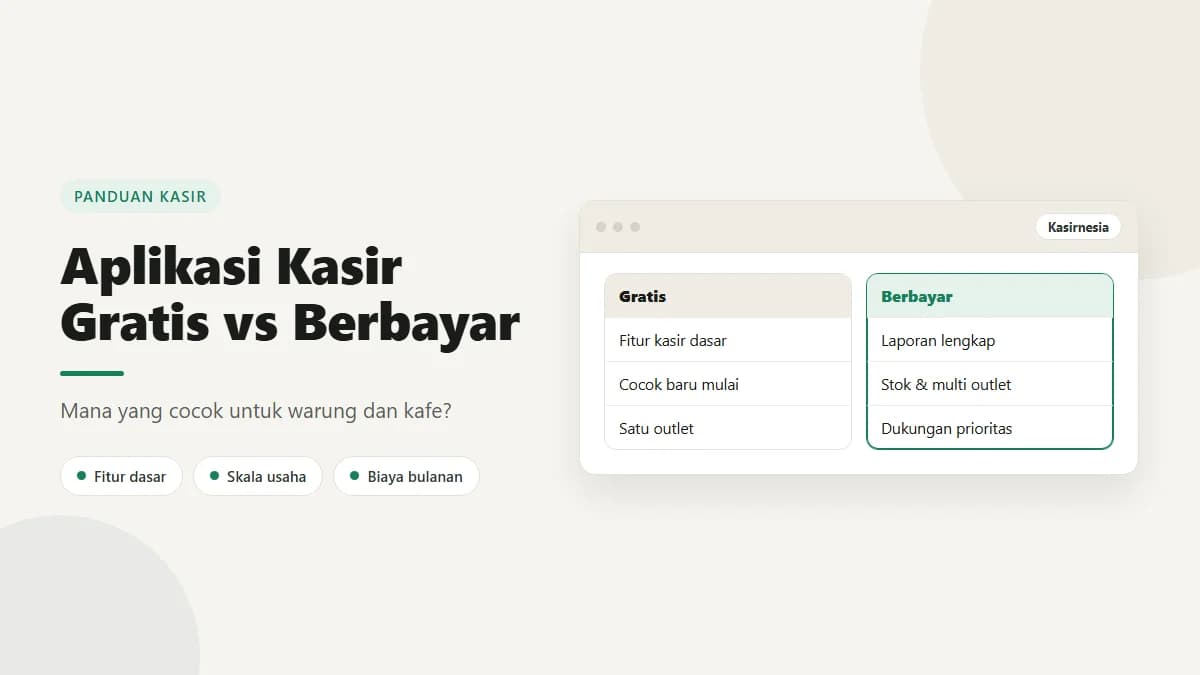 Aplikasi Kasir Gratis vs Berbayar: Mana yang Cocok untuk Warung dan Kafe