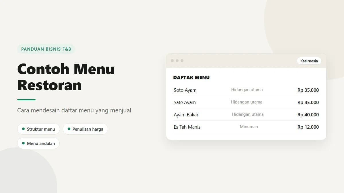 Contoh Menu Restoran dan Cara Mendesain Menu yang Menjual