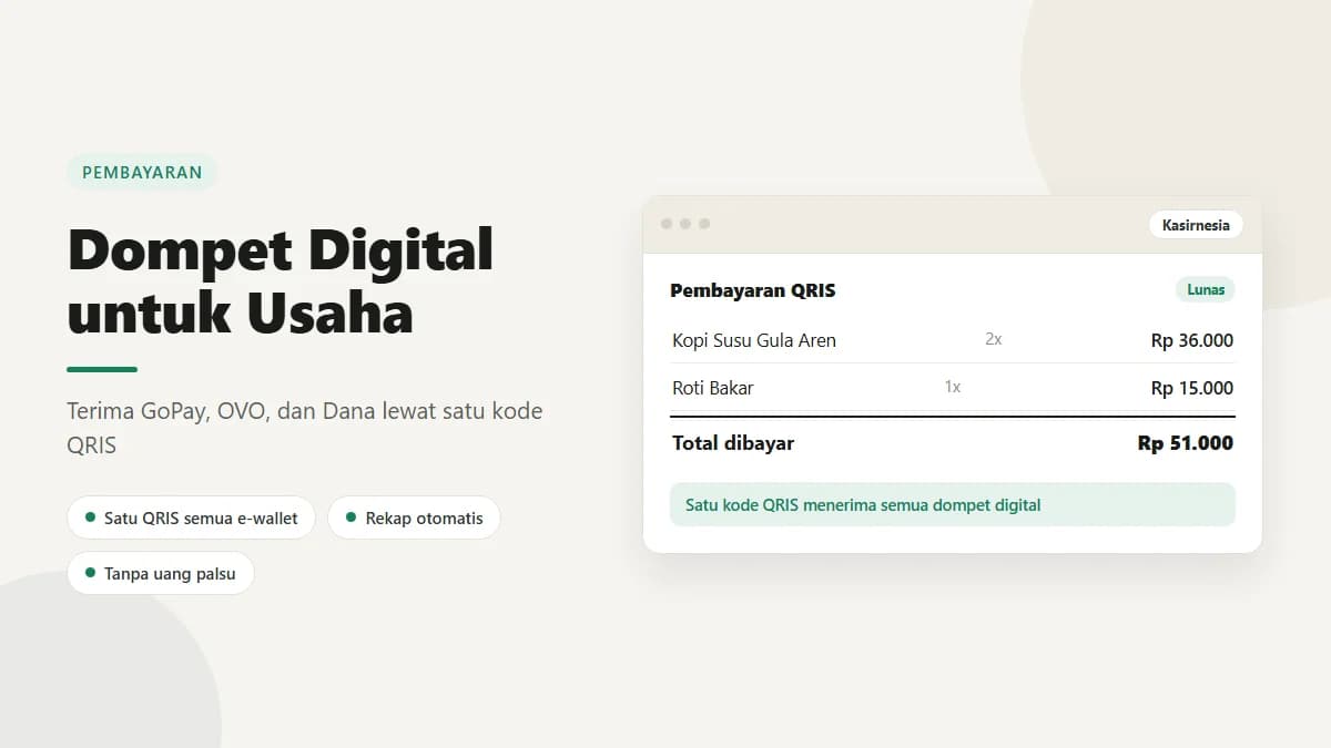 Dompet Digital untuk Usaha Kecil: Cara Menerima Pembayaran E-Wallet Lewat QRIS