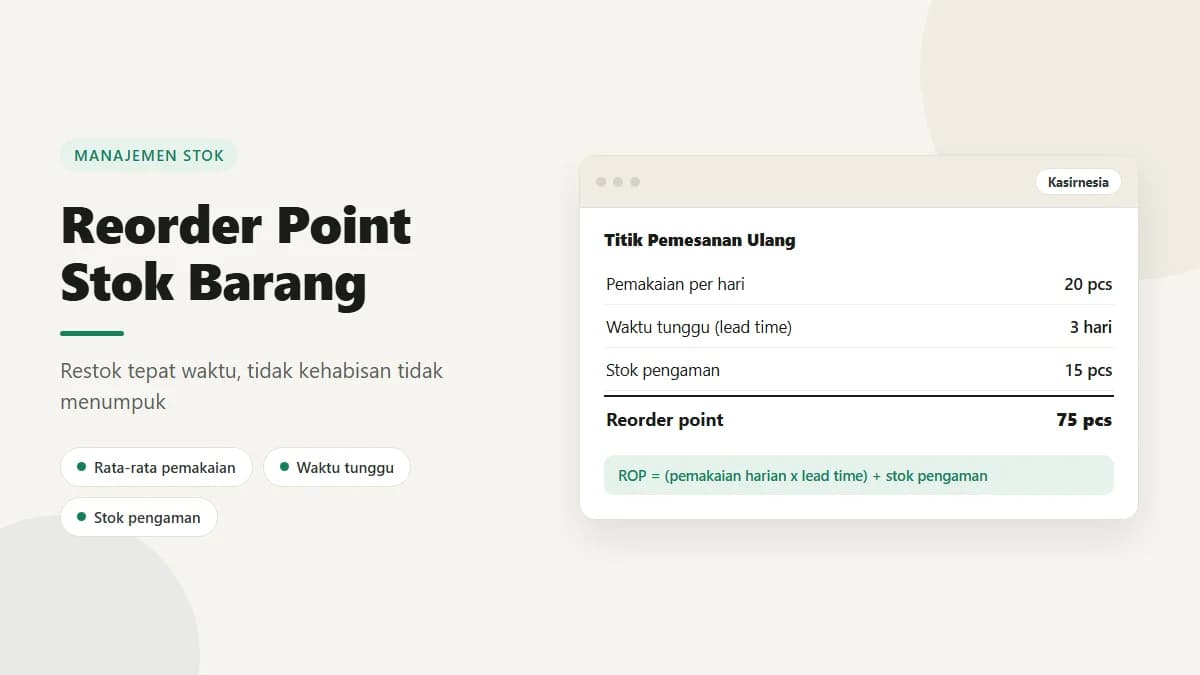 Reorder Point: Cara Menghitung Titik Pesan Ulang Stok Usaha