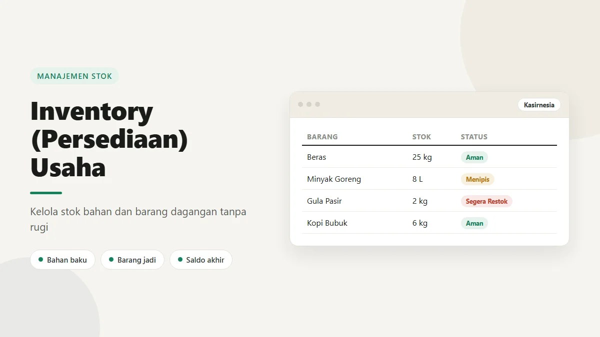 Inventory Adalah: Panduan Persediaan Barang untuk Usaha Kecil