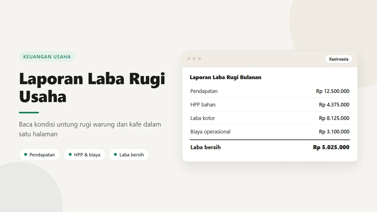 Ilustrasi laporan laba rugi untuk mengevaluasi hasil penjualan