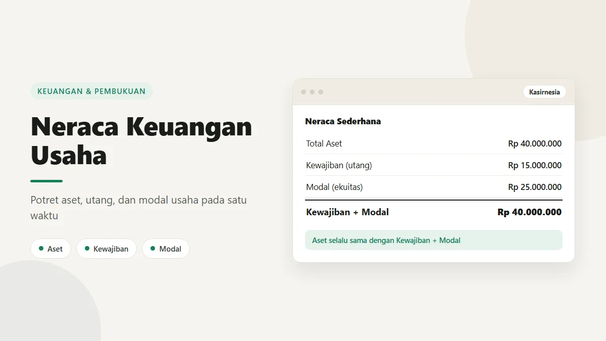 Neraca Keuangan: Pengertian, Komponen, dan Contohnya untuk UMKM