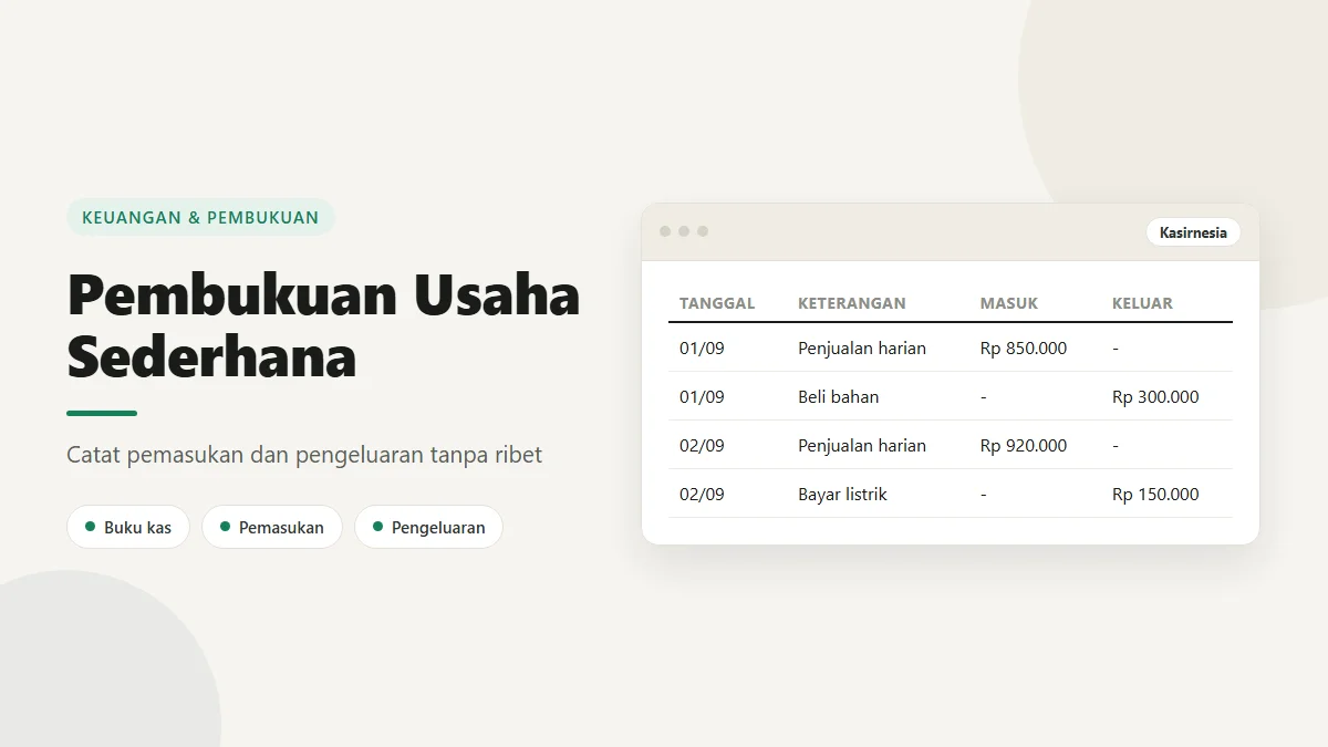 Pembukuan Usaha Sederhana: Cara Mencatat Keuangan Warung dan Toko