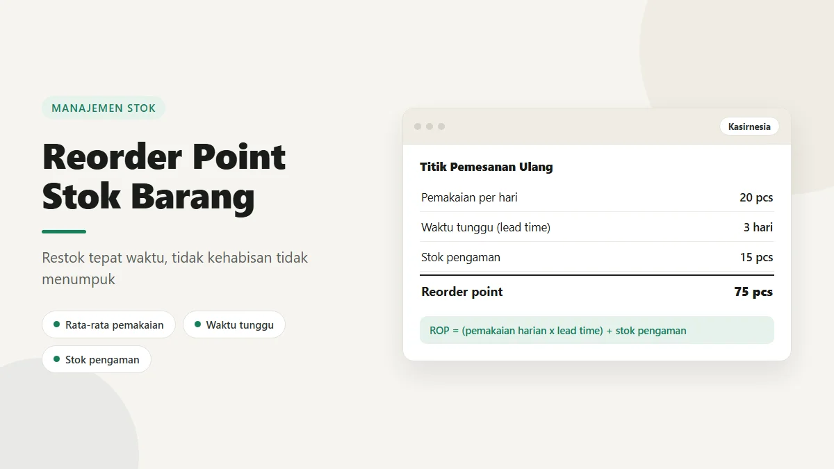 Reorder Point: Cara Menghitung Titik Pesan Ulang Stok Usaha