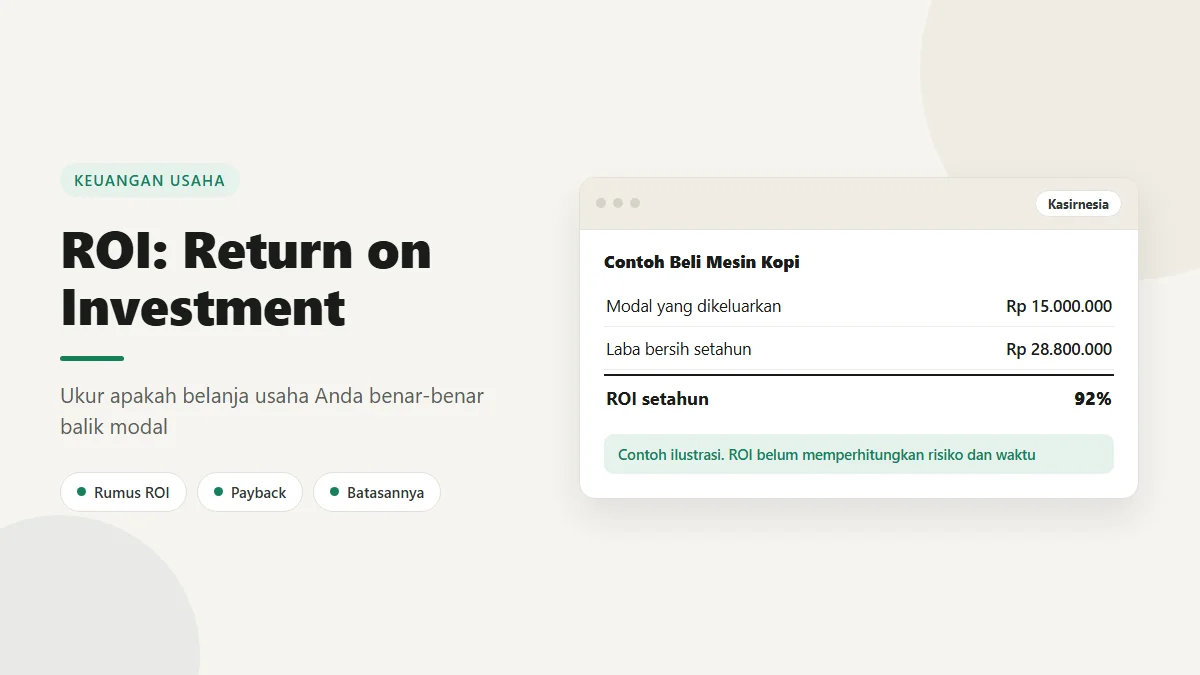 ROI Adalah: Rumus, Cara Menghitung, dan 3 Contoh untuk Usaha Kecil