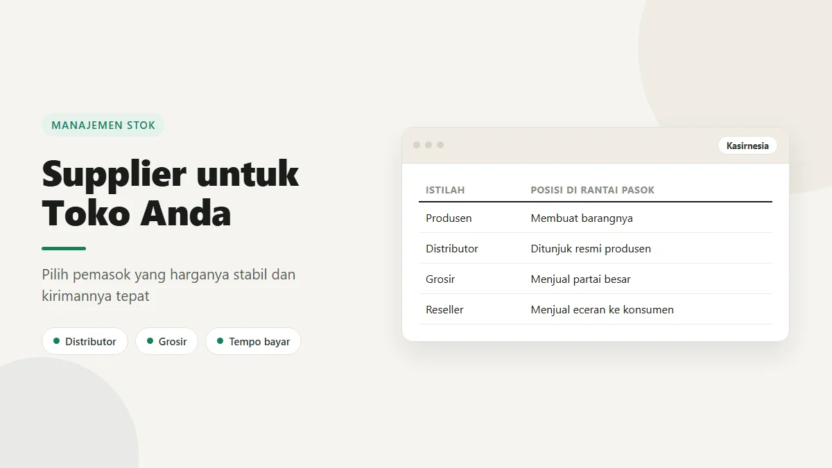 Supplier Adalah: Pengertian, Jenis, dan Cara Memilih Pemasok Usaha